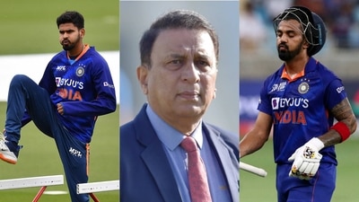 Shreyas Iyer; Sunil Gavaskar; KL Rahul Shreyas Iyer; Sunil Gavaskar; KL Rahul