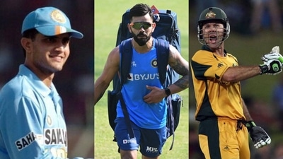 Sourav Ganguly; Virat Kohli; Ricky Ponting Sourav Ganguly; Virat Kohli; Ricky Ponting