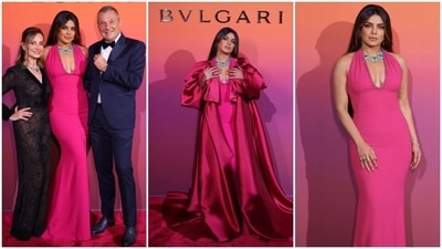 Priyanka Chopra wears season's hottest colour pink in bold gown for Bulgari event in Dubai. (Instagram) Priyanka Chopra wears season's hottest colour pink in bold gown for Bulgari event in Dubai. (Instagram)