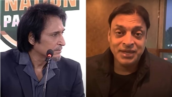 PCB chief Ramiz Raja; Shoaib Akhtar PCB chief Ramiz Raja; Shoaib Akhtar