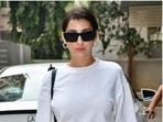 Nora Fatehi’s white ensemble is the perfect mix of casual and winter fashion(HT Photos/Varinder Chawla) Nora Fatehi’s white ensemble is the perfect mix of casual and winter fashion(HT Photos/Varinder Chawla)