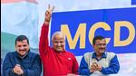 Arvind Kejriwal, chief minister of Delhi along with deputy chief minister Manish Sisodia and Rajya Sabha MP Sanjay Singh at AAP Headquarters, on DDU Marg in New Delhi on Wednesday. (Sanchit Khanna/HT Photo) Arvind Kejriwal, chief minister of Delhi along with deputy chief minister Manish Sisodia and Rajya Sabha MP Sanjay Singh at AAP Headquarters, on DDU Marg in New Delhi on Wednesday. (Sanchit Khanna/HT Photo)