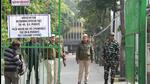 Security officers stand guard outside a strong room where ballot boxes are kept, after the Municipal Corporation of Delhi elections, in New Delhi. (PTI) Security officers stand guard outside a strong room where ballot boxes are kept, after the Municipal Corporation of Delhi elections, in New Delhi. (PTI)