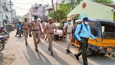 Police and National Investigation Agency personnel conducting raids in connection with the Coimbatore car blast case, in Coimbatore. (PTI) Police and National Investigation Agency personnel conducting raids in connection with the Coimbatore car blast case, in Coimbatore. (PTI)
