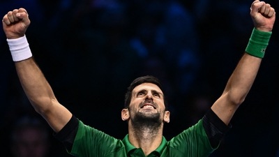 Serbia's Novak Djokovic celebrates (AFP)
