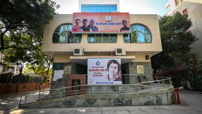 A view inside the office of Delhi Congress after the results of the MCD elections at DDU Marg in New Delhi on Wednesday. (Sanchit Khanna/HT Photo)