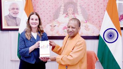 Melinda Gates, co-founder of the Bill and Melinda Gates Foundation, meets Uttar Pradesh chief minister Yogi Adityanath in Lucknow on Wednesday, (HT PHOTO)