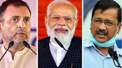 Rahul Gandhi, Narendra Modi and Arvind Kejriwal. Rahul Gandhi, Narendra Modi and Arvind Kejriwal.