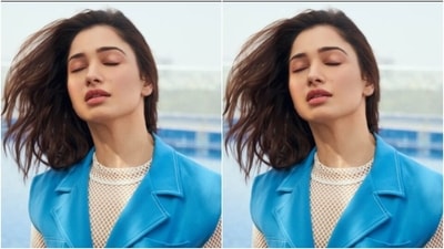 In pastel blue stilettos and finger rings from the shelves of Bling Sutra, Tamannaah further accessorised her look for the day. (Instagram/@tamannaahspeaks) In pastel blue stilettos and finger rings from the shelves of Bling Sutra, Tamannaah further accessorised her look for the day. (Instagram/@tamannaahspeaks)