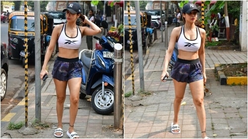 Malaika posed for the cameras. (HT Photos/Varinder Chawla) Malaika posed for the cameras. (HT Photos/Varinder Chawla)