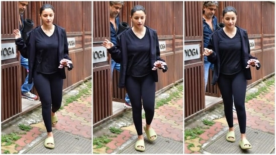 Alia Bhatt clicked post her yoga session. (HT Photo/Varinder Chawla)