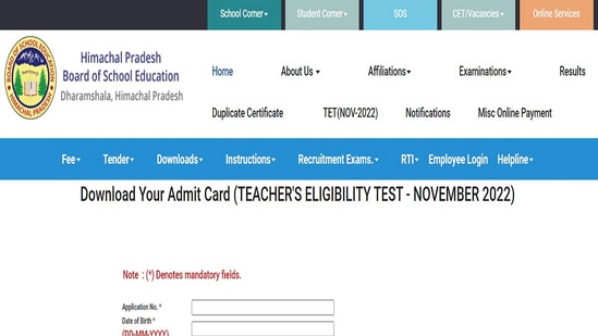 HPBOSE HPTET Admit Card 2022 released at hpbose.org, download link here HPBOSE HPTET Admit Card 2022 released at hpbose.org, download link here