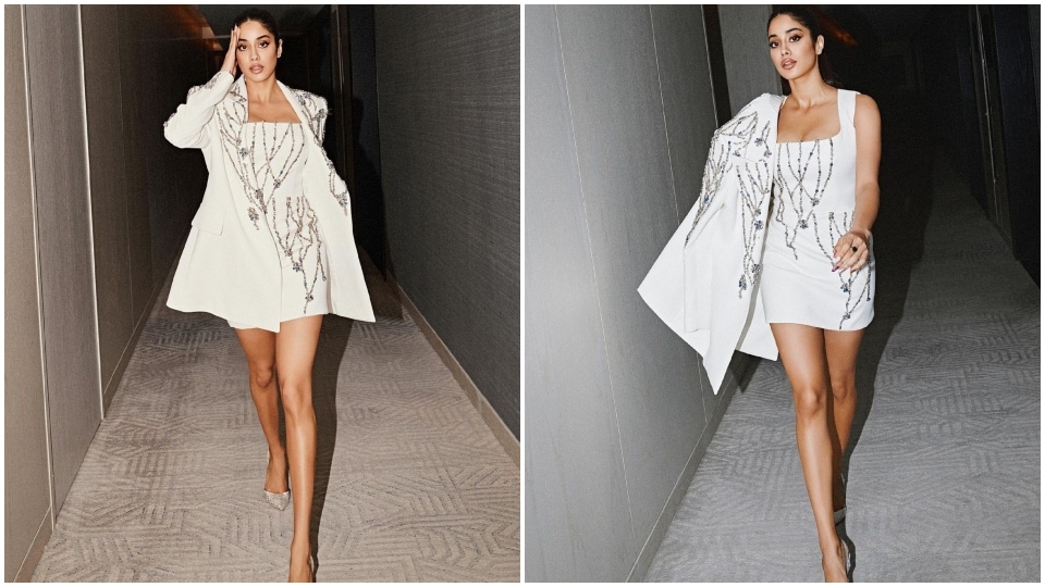 Janhvi Kapoor serves a sultry sartorial moment in a mini dress. (Instagram)