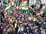 Congress supporters celebrate the victory in the Himachal Pradesh elections in Kullu. (ANI)(HT_PRINT) Congress supporters celebrate the victory in the Himachal Pradesh elections in Kullu. (ANI)(HT_PRINT)