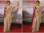 'Queen' Kajol stuns in a chic saree and sleeveless blouse at Salaam Venky screening. 'Queen' Kajol stuns in a chic saree and sleeveless blouse at Salaam Venky screening.