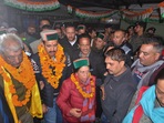 Congress leaders credited party general secretary Priyanka Gandhi Vadra's campaign in the hill state for the good showing of the party in the assembly elections.(PTI) Congress leaders credited party general secretary Priyanka Gandhi Vadra's campaign in the hill state for the good showing of the party in the assembly elections.(PTI)
