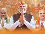 PM Modi and HM Shah called Gujarat CM to congratulate for win.(Bhupendra Patel/ Twitter) PM Modi and HM Shah called Gujarat CM to congratulate for win.(Bhupendra Patel/ Twitter)