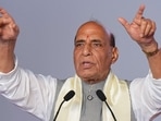 Union defence minister Rajnath Singh. (PTI) Union defence minister Rajnath Singh. (PTI)