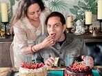 Dharmendra celebrates his birthday with Hema Malini. Dharmendra celebrates his birthday with Hema Malini.