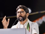 Congress leader Jignesh Mevani speaks during a public meeting ahead of the Gujarat Assembly elections, in Ahmedabad.(PTI file) Congress leader Jignesh Mevani speaks during a public meeting ahead of the Gujarat Assembly elections, in Ahmedabad.(PTI file)