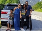 Kajol and Ajay Devgn with Nysa and Yug. Kajol and Ajay Devgn with Nysa and Yug.