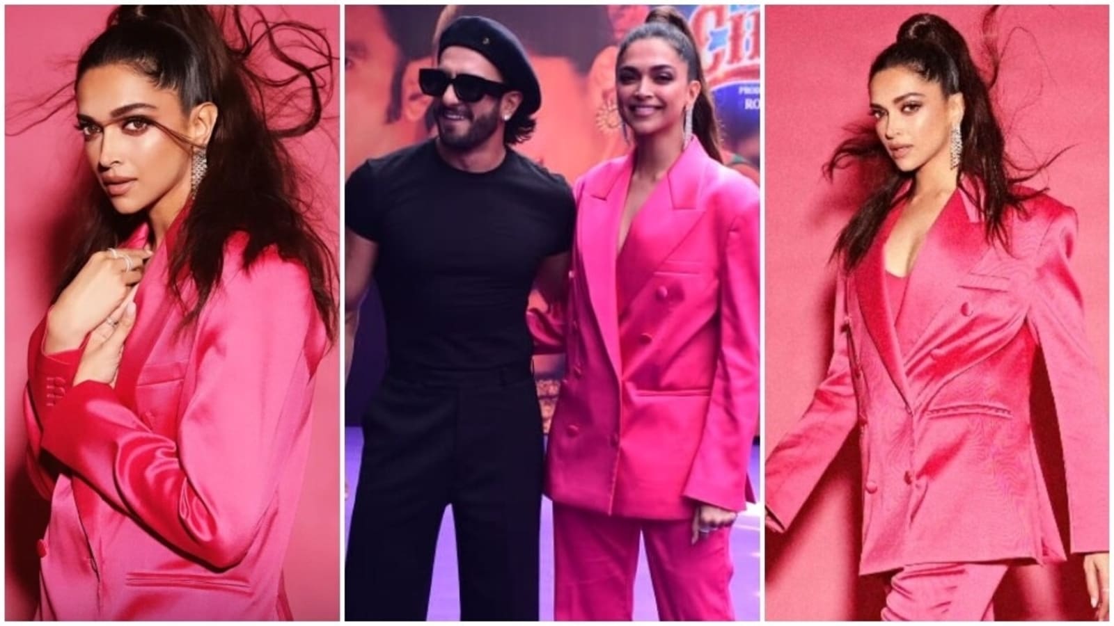 Deepika Padukone with Ranveer Singh promotes Cirkus song Current Laga Re in chic pink suit, rocks 2022’s hottest colour