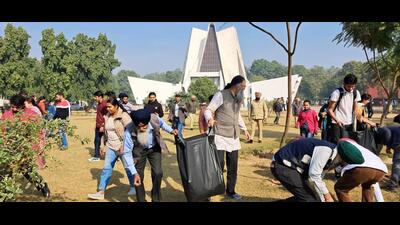 The university campus has 120 regular and 145 daily wage sanitation workers. (HT photo)