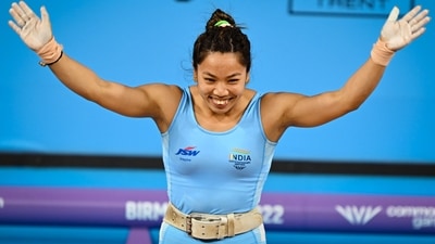 India's Mirabai Chanu reacts after winning the gold medal in the women's 49kg weightlifting category at the Commonwealth Games 2022 (PTI) India's Mirabai Chanu reacts after winning the gold medal in the women's 49kg weightlifting category at the Commonwealth Games 2022 (PTI)