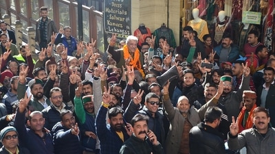 The Congress on Thursday gained a majority in the Himachal Pradesh Assembly election, winning 35 of the 68 seats and leading in five. (PTI) The Congress on Thursday gained a majority in the Himachal Pradesh Assembly election, winning 35 of the 68 seats and leading in five. (PTI)