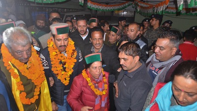 Congress leaders credited party general secretary Priyanka Gandhi Vadra's campaign in the hill state for the good showing of the party in the assembly elections. (PTI) Congress leaders credited party general secretary Priyanka Gandhi Vadra's campaign in the hill state for the good showing of the party in the assembly elections. (PTI)