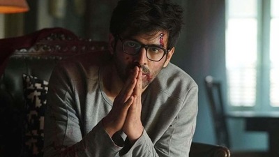 Kartik Aaryan in a still from Freddy. Kartik Aaryan in a still from Freddy.