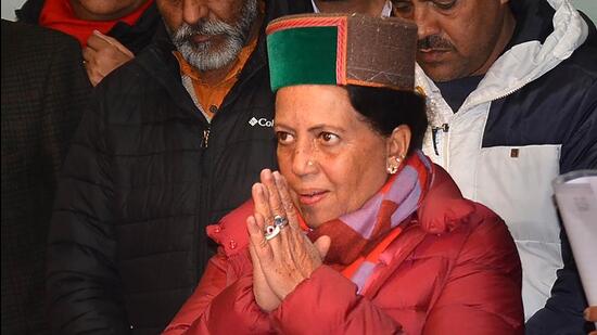 Himachal Pradesh Congress president Pratibha Singh in Shimla. (PTI)