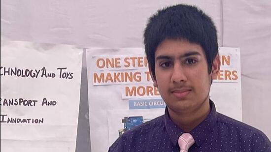 Amjot Singh Brar is a Class-11 student at Guru Nanak Public School, Sector 36-D, Chandigarh. (HT Photo)