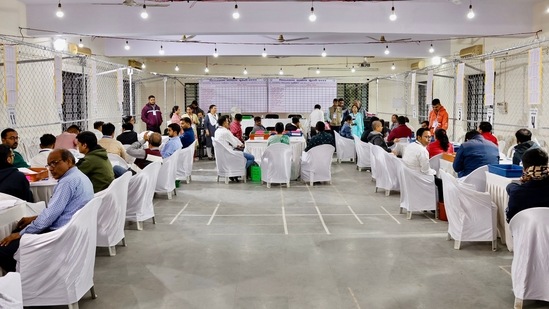 The exit polls have indicated a clear win for the Bharatiya Janata Party (BJP) in Gujarat.(PTI)