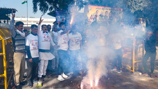 In Himachal Pradesh, the Congress wrested power from the BJP by winning 40 out of the 68 assembly seats(PTI)