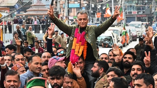 According to the latest data by the Election Commission, the BJP had registered a win on 18 seats and was leading in seven others.(PTI)