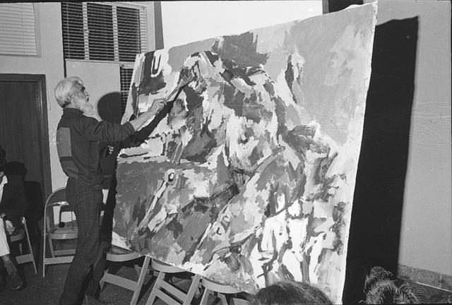 MF Husain in a picture dated 2 January 1969 (N Thyagarajan/Hindustan Times)