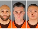 This combination of photos provided by the Hennepin County Sheriff's Office in Minnesota shows from left, former Minneapolis police Officers J. Alexander Kueng, Thomas Lane and Tou Thao.(AP) This combination of photos provided by the Hennepin County Sheriff's Office in Minnesota shows from left, former Minneapolis police Officers J. Alexander Kueng, Thomas Lane and Tou Thao.(AP)