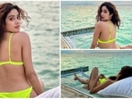 Janhvi Kapoor works hard whenever required and at the same time takes the break she deserves and goes places. Her latest edition to her Maldives diaries features the Dhadak actor in a neon green swimsuit, basking in the winter sun in Soneva Jani.