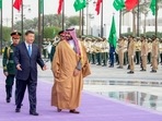 Saudi Crown Prince Mohammed Bin Salman welcomes Chinese President Xi Jinping in Riyadh, Saudi Arabia.