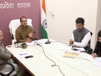 Madhya Pradesh CM Shivraj Singh Chouhan in a virtual meet wuth US investors