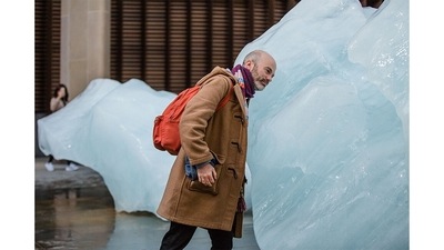 In all, 30 blocks of the glacial ice were installed in public squares and along streets in London. They were left there on December 11, 2018, to publicly melt away. (Charlie Forgham-Bailey / Studio Olafur Eliasson) In all, 30 blocks of the glacial ice were installed in public squares and along streets in London. They were left there on December 11, 2018, to publicly melt away. (Charlie Forgham-Bailey / Studio Olafur Eliasson)