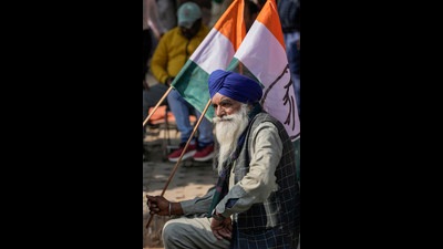 A farmer at a day-long protest over demand of the long-pending issues of farmers including making minimum support price (MSP) a legal right, at Jantar Mantar in New Delhi on Friday. (PTI Photo/Atul Yadav) (PTI) A farmer at a day-long protest over demand of the long-pending issues of farmers including making minimum support price (MSP) a legal right, at Jantar Mantar in New Delhi on Friday. (PTI Photo/Atul Yadav) (PTI)