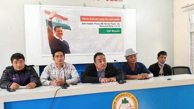 AAP Mizoram organising secretary Joseph Biakthianghlima said the party established its base in Mizoram in April this year. (HT Photo)