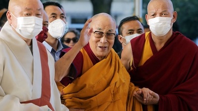 Dalai Lama: Tibetan spiritual leader Dalai Lama at the Main Tibetan Temple in Dharamsala. (ANI)