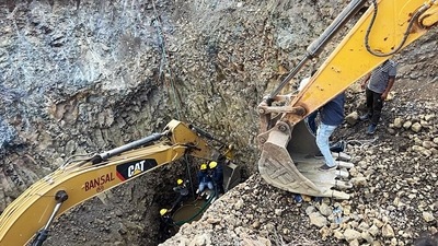 An 8-yr-old boy named Tanmay Sahu fell into a borewell in Mandvi village, in Betul, MP. (ANI Photo) An 8-yr-old boy named Tanmay Sahu fell into a borewell in Mandvi village, in Betul, MP. (ANI Photo)