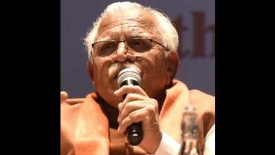 Chief minister Manohar Lal Khattar has launched the Chirayu Haryana scheme with the aim to extend the BJP-led Centre’s flagship Ayushman Bharat to 28 lakh beneficiaries with an annual income limit of  ₹1.8 lakh in the state. (HT File Photo)