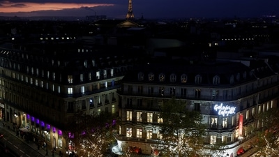 Paris Power Outage: Christmas lights are viewed in Paris, France. (Reuters)