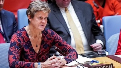 British Ambassador to the United Nations Barbara Woodward. (REUTERS)