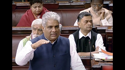 Union minister for environment, forest and climate change Bhupender Yadav speaks in Rajya Sabha during the Winter Session of Parliament, in New Delhi on Thursday. (ANI File) Union minister for environment, forest and climate change Bhupender Yadav speaks in Rajya Sabha during the Winter Session of Parliament, in New Delhi on Thursday. (ANI File)